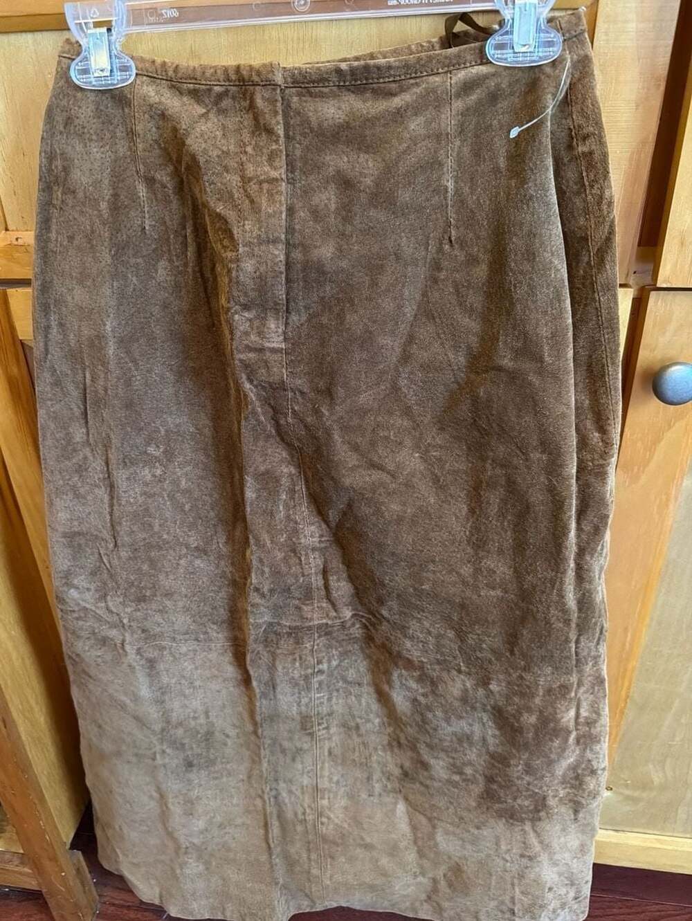 Bagatelle Vintage Brown Suede Leather Maxi Skirt Size 4